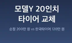 Featured image of post [테슬라 기록 #4] 모델Y 20인치 타이어 교체, 순정 200만 원 vs 한국타이어 120만 원